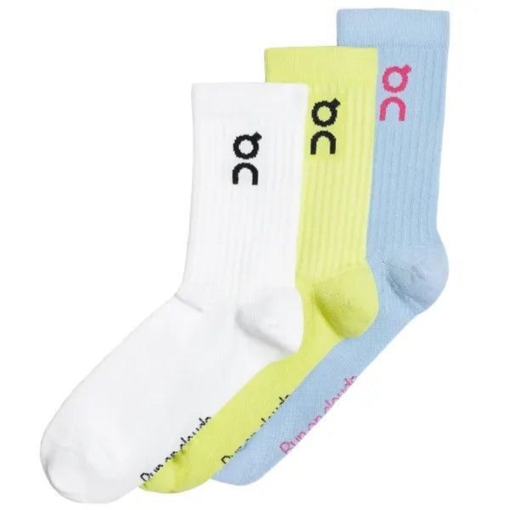 On Running Logo Sock 3-Pack — Zest / Stratosphere, size M.